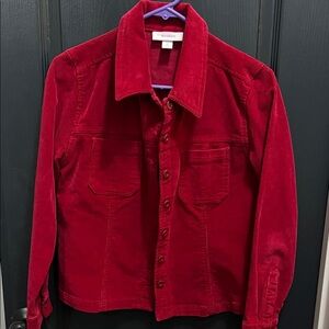 Dress Barn Red Lightweight Shirt Jacket